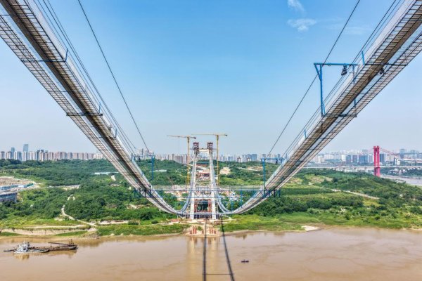 金牛股 国内最大跨径公轨两用悬索桥主缆架设完成_大皖新闻 | 安徽网